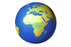 Globe terrestre avec continents