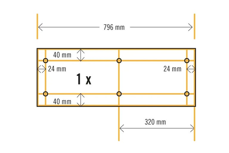 Dimensions d'un article: 796 mm x 320 mm