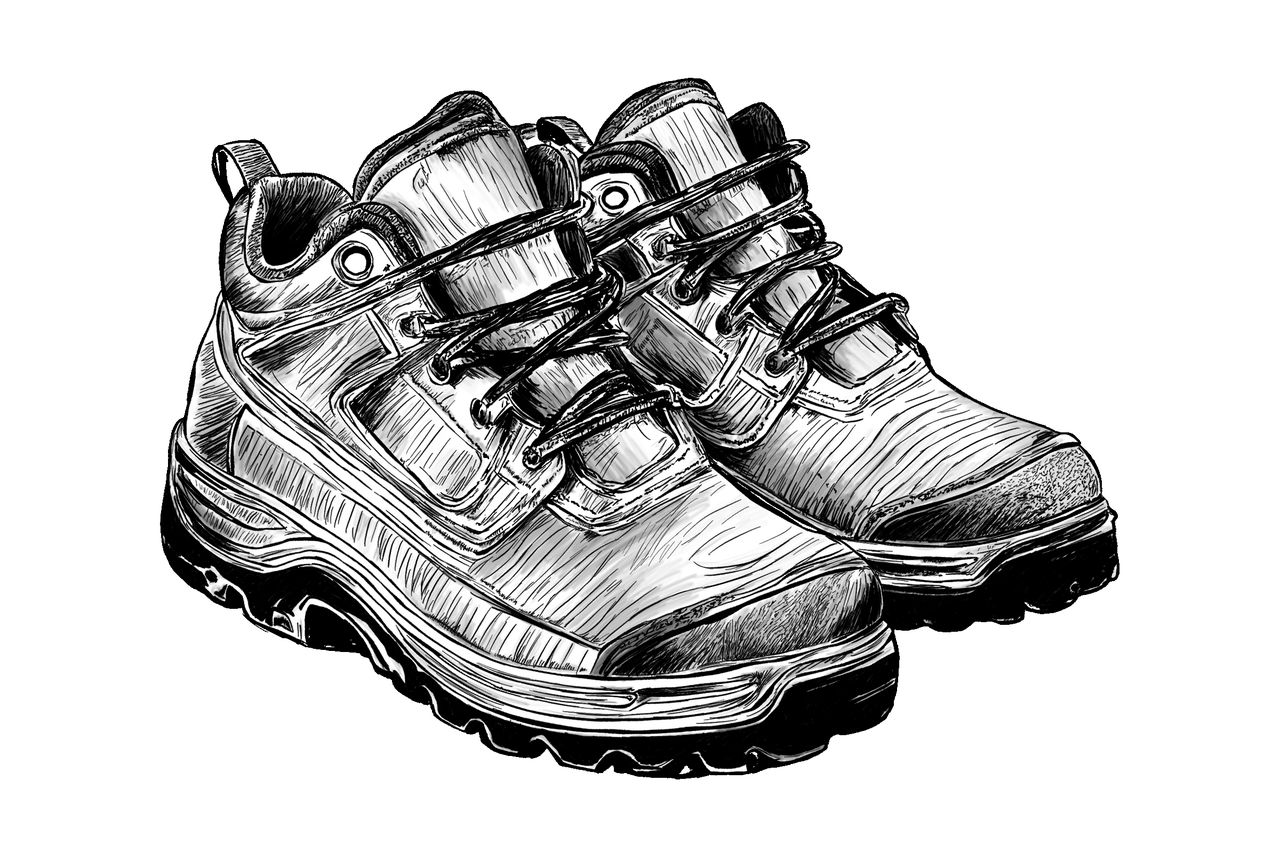 Paar Outdoor Schuhe
