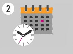 Kalendersymbol mit Uhr