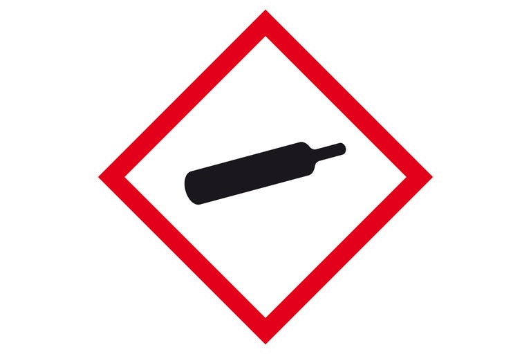 Gefahrzeichen für Gase unter Druck