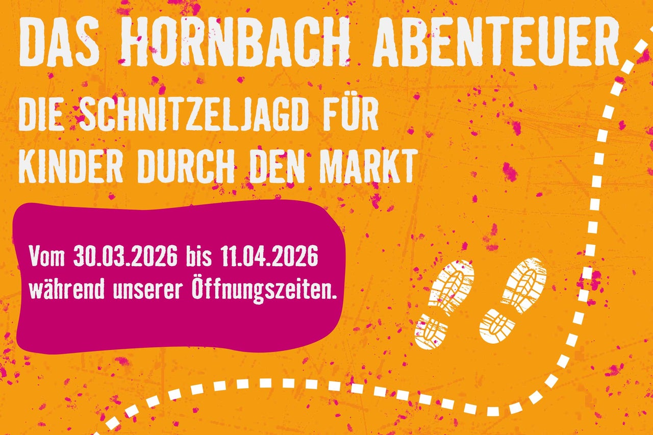 Das Hornbach Abenteuer: Die Schnitzeljagd für Kinder durch den Markt vom 30.03.2026 bis 11.04.2026 während der Öffnungszeiten.