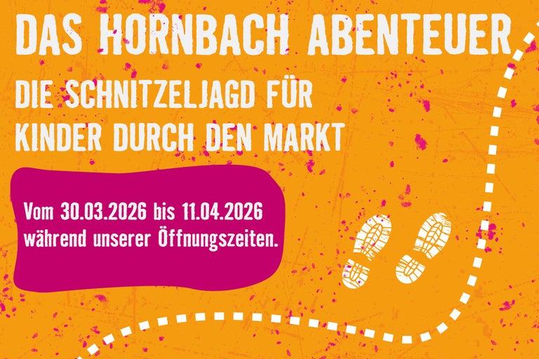 Das Hornbach Abenteuer: Die Schnitzeljagd für Kinder durch den Markt vom 30.03.2026 bis 11.04.2026 während der Öffnungszeiten.