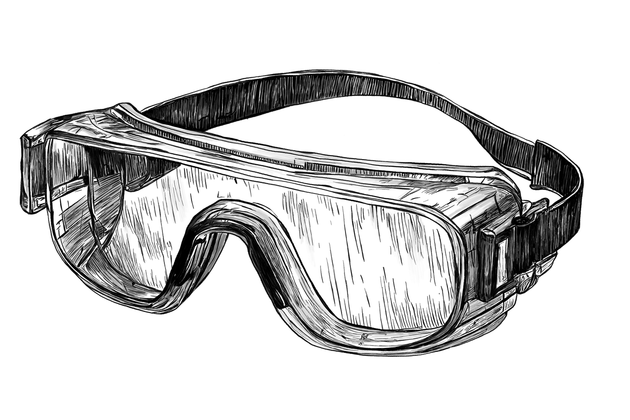 Schutzbrille mit verstellbarem Kopfband