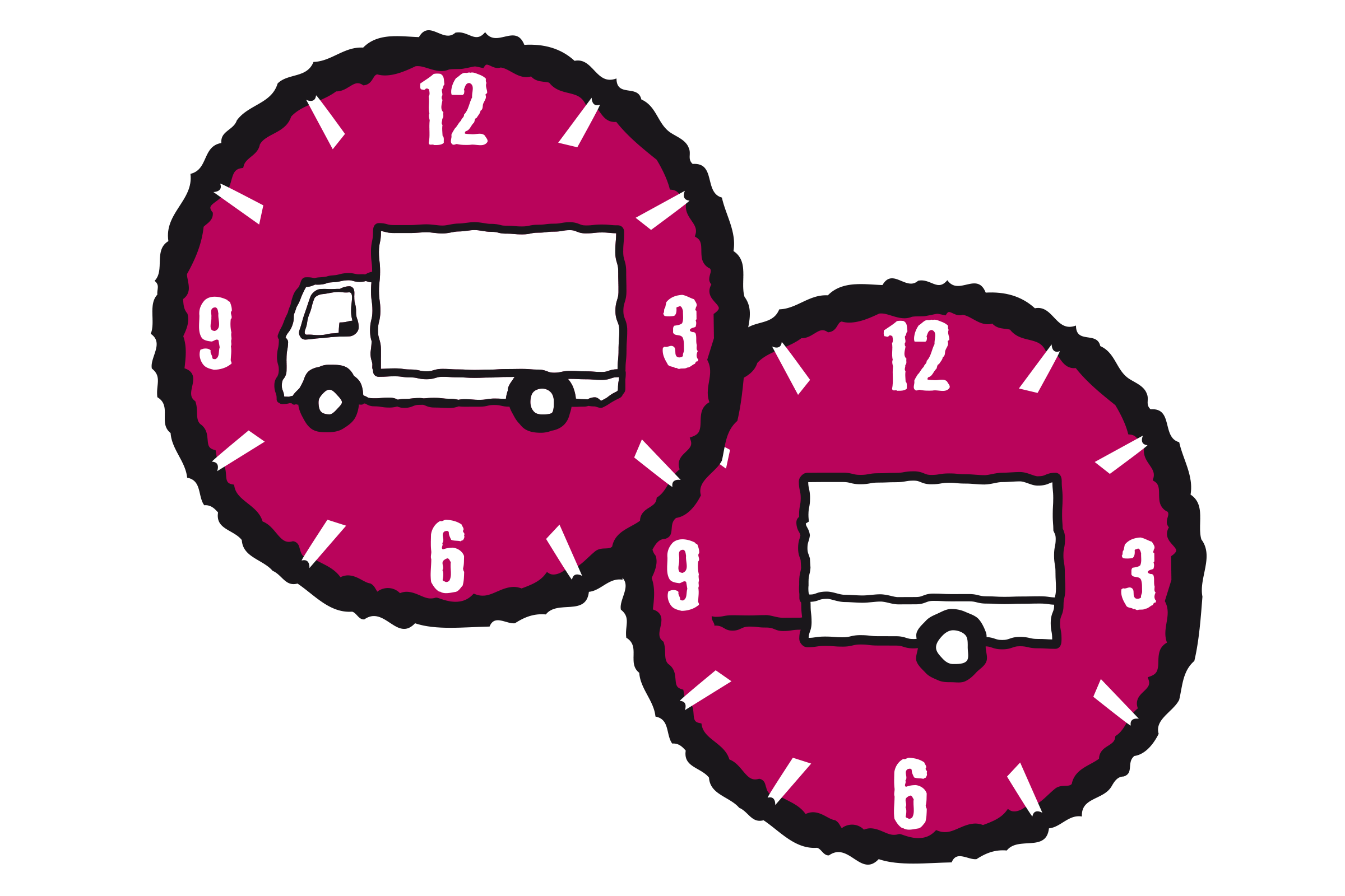 Symbol für Lieferzeit mit LKW und Anhänger