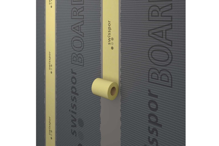 Panneau Swissopor avec rouleau de ruban adhésif