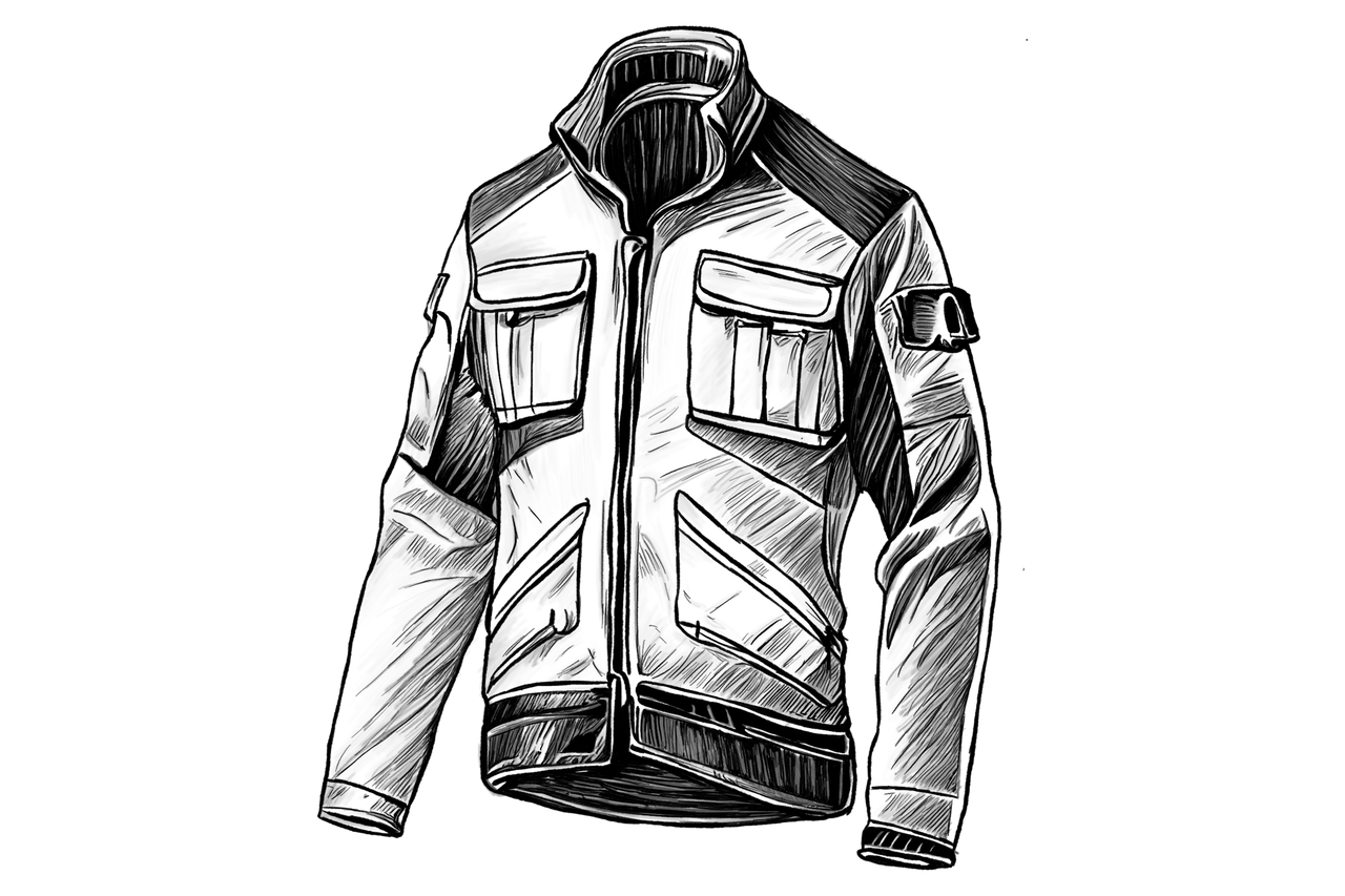 Jacke mit Reißverschluss und mehreren Taschen