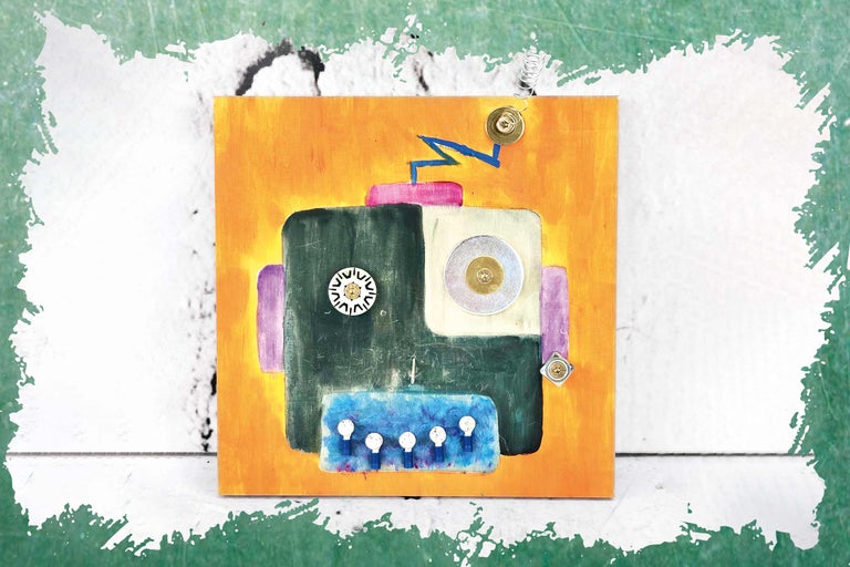 Image de robot peinte sur bois