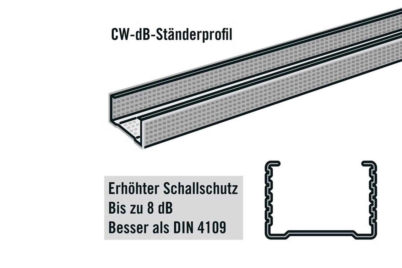 CW-dB Ständerprofil für Trockenbau mit Schallschutz