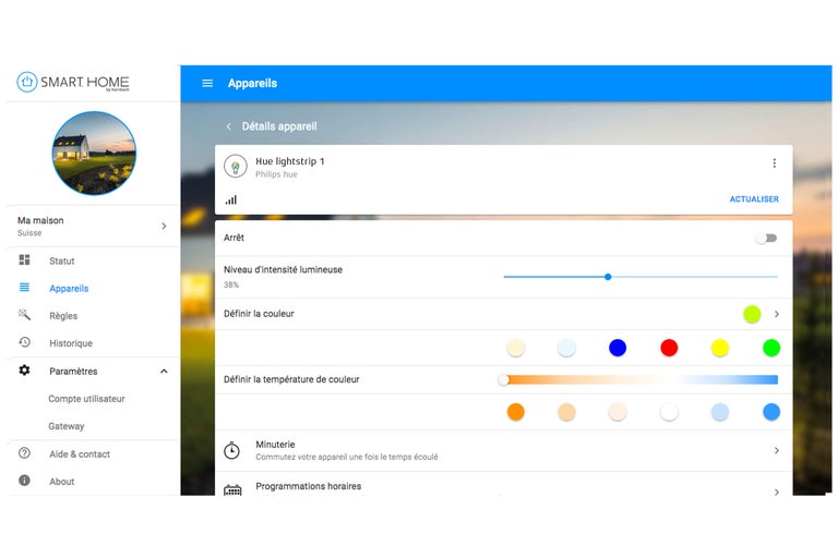 Application Smart Home pour contrôler les appareils