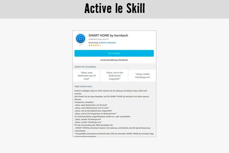 Smart Home by Hornbach Alexa Skill