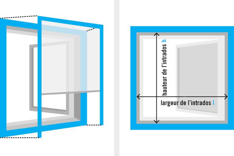 Illustration pour mesurer une niche de fenêtre pour l'installation d'un store enrouleur