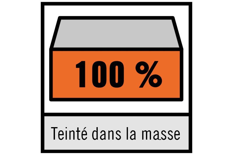 Symbole pour 100 pour cent teinté dans la masse