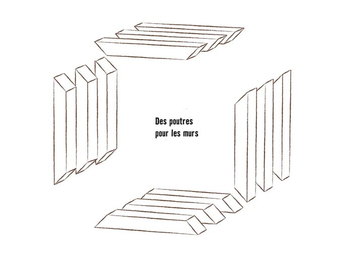 Illustration de poutres pour murs