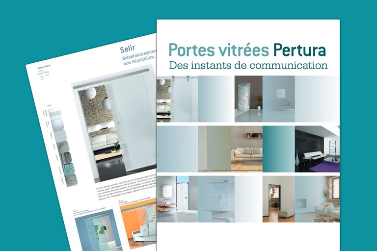 Brochure d'informations sur les systèmes de portes coulissantes en aluminium Selir et les portes en verre Pertura