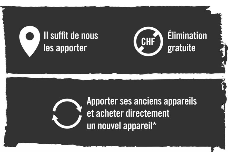 Informations sur l'élimination gratuite et le rachat d'appareils