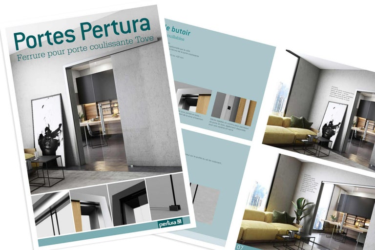 Brochure produit pour les ferrures de portes coulissantes Pertura Tove