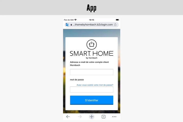 Application Hornbach Smart Home sur un smartphone