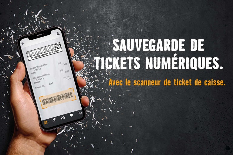 Application Hornbach pour la gestion des tickets numériques sur un smartphone