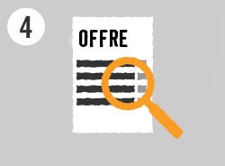 Papier d'offre avec loupe