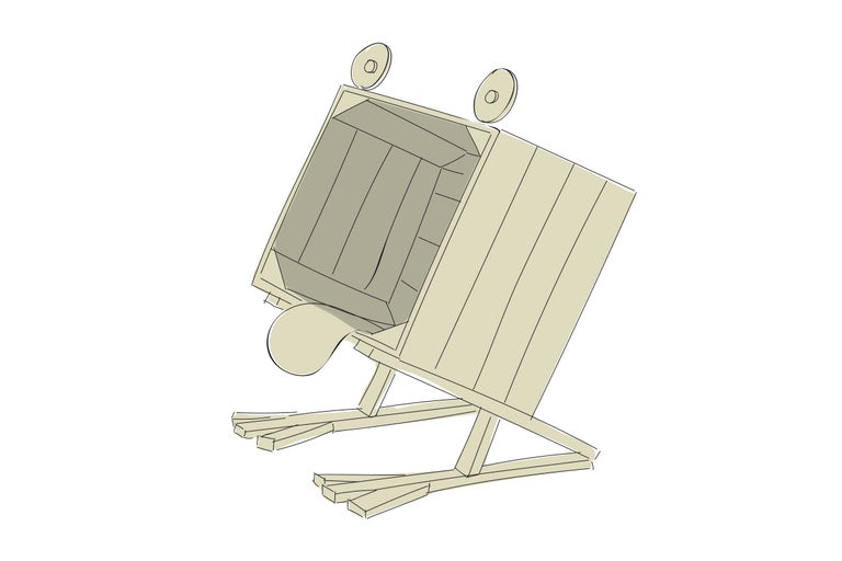 Illustration eines Holz Insektenhotel Bausatzes