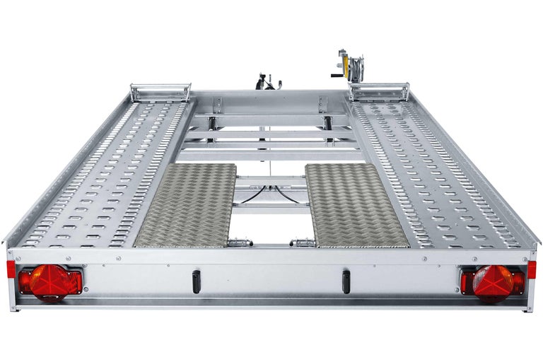 Remorque porte-voiture en métal avec deux rampes