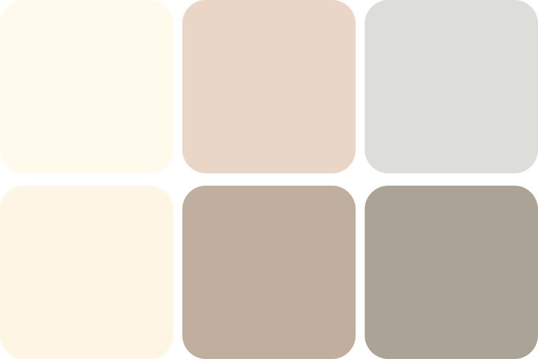 Palette de couleurs avec six tons différents