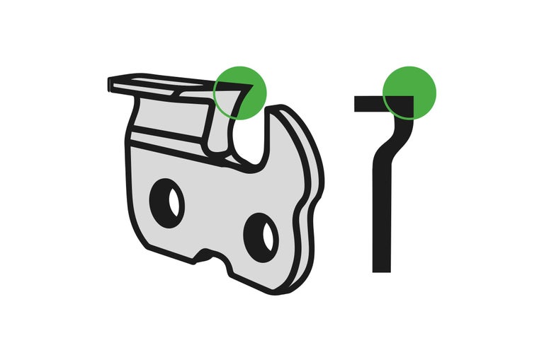 Dent de tronçonneuse avec limiteur de profondeur