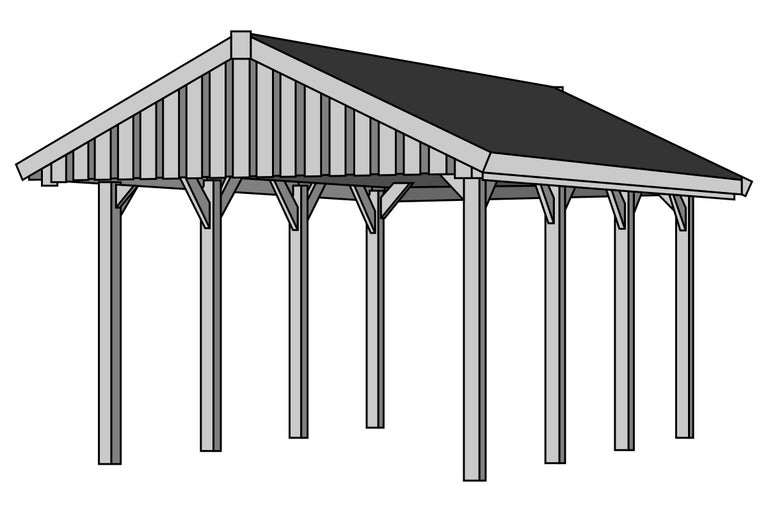 Abri en bois avec toit