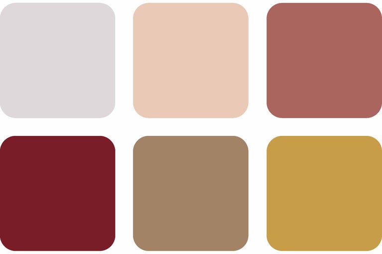 Farbpalette mit sechs Farbtönen
