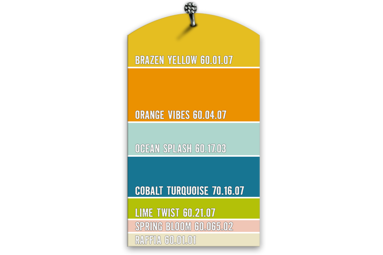 Nuancier avec différentes teintes