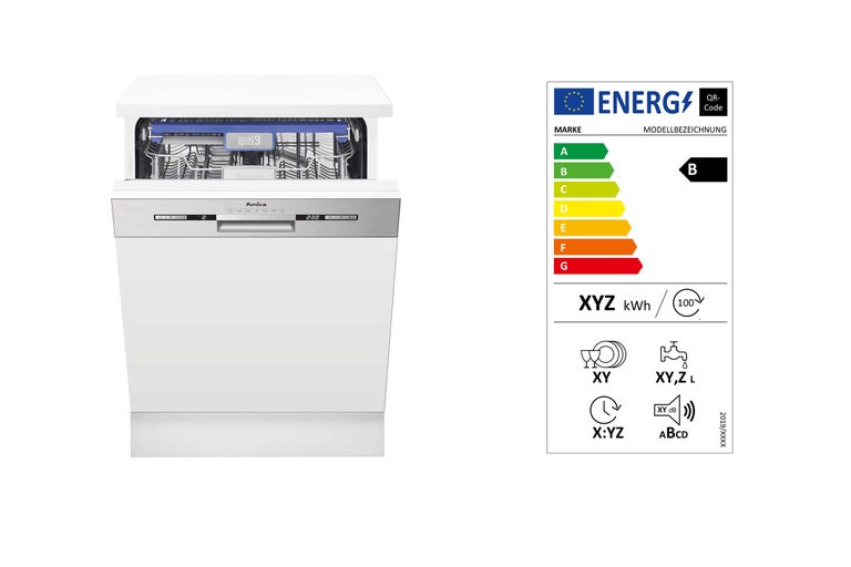 Amica Geschirrspüler mit Energieeffizienzklasse B und Energielabel