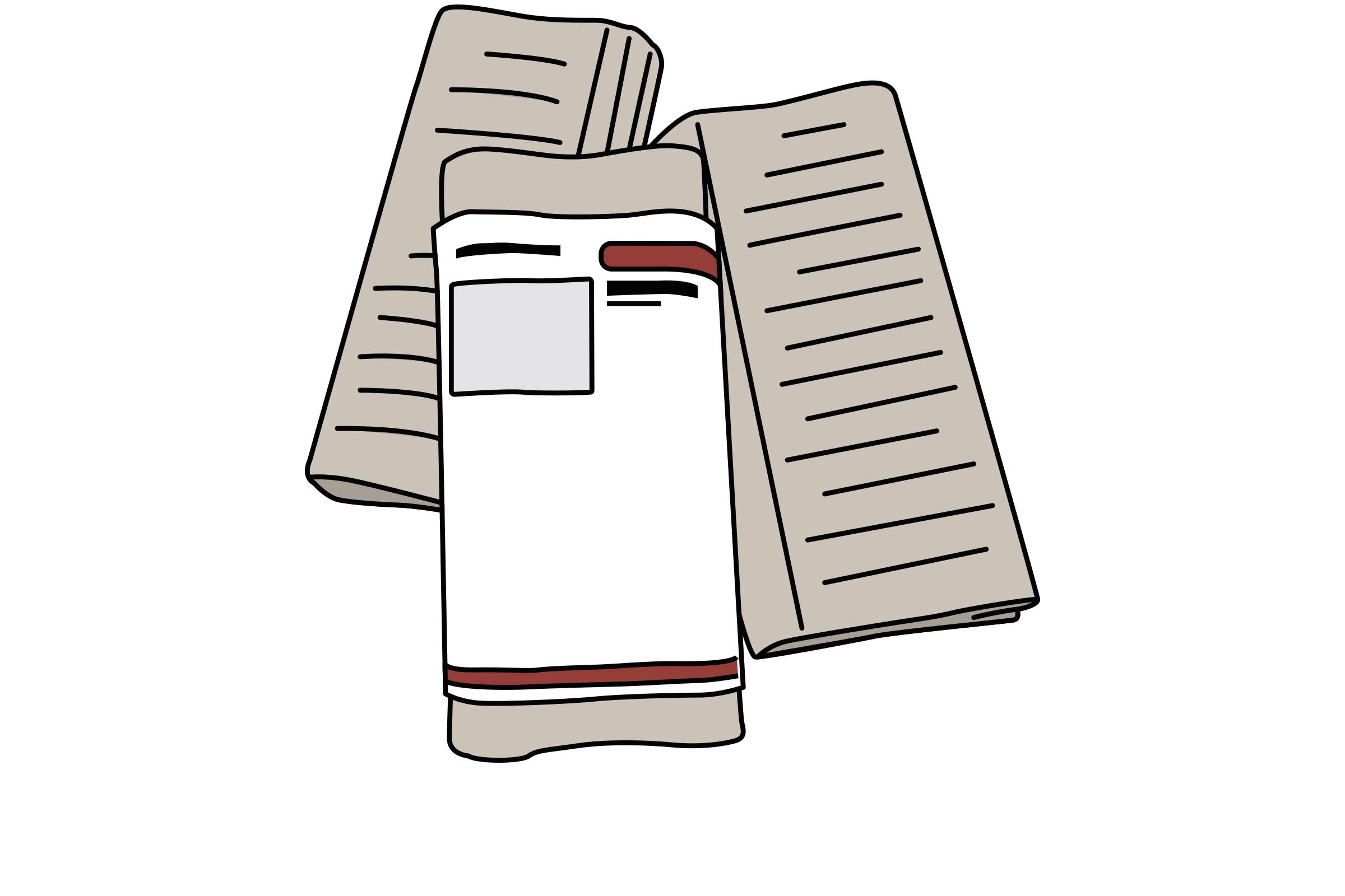 Zeitungsstapel mit Beilage