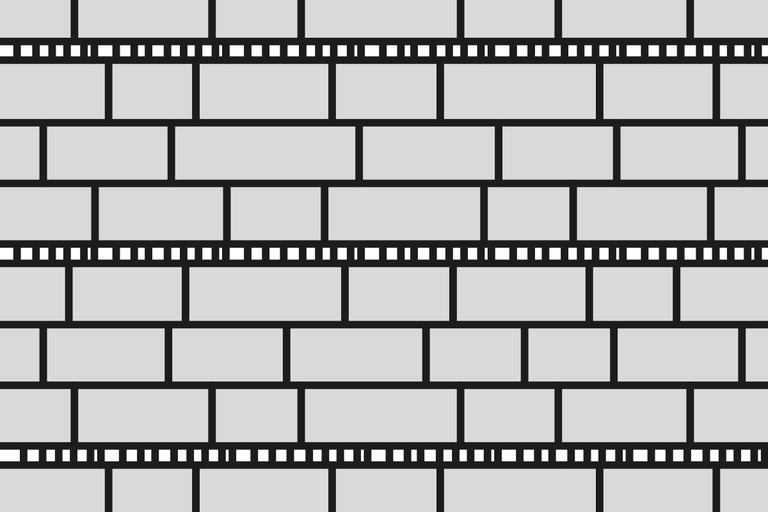 Illustration einer Backsteinmauer mit Fugenband