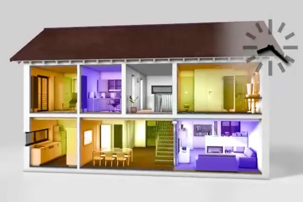 
			Illustration eines zweistöckigen Hauses mit Einrichtung
		