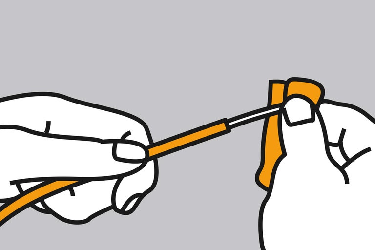 Illustration du dénudage de câble avec une pince à dénuder