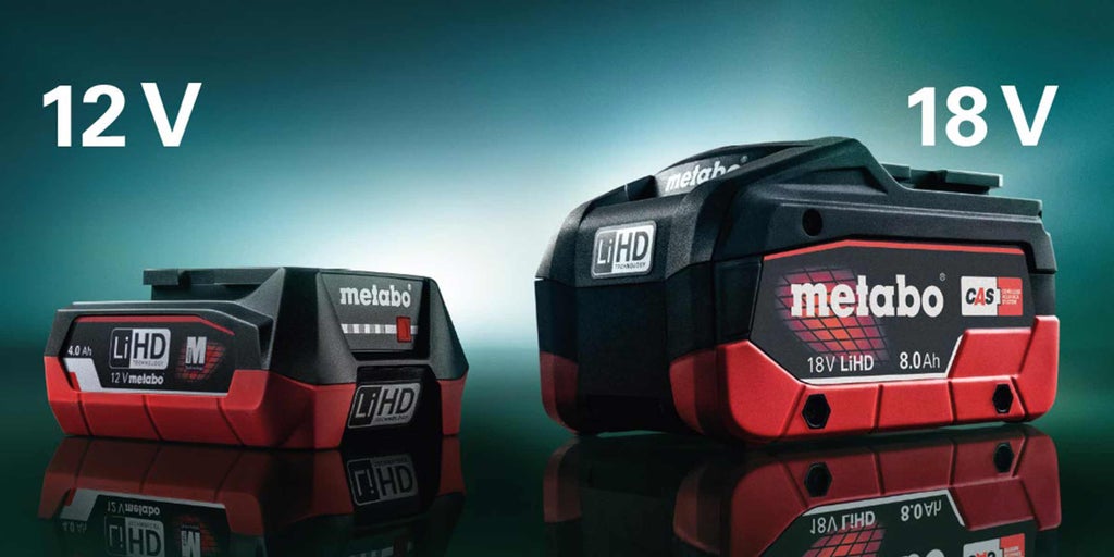 Comparaison des batteries Metabo 12 volts et 18 volts