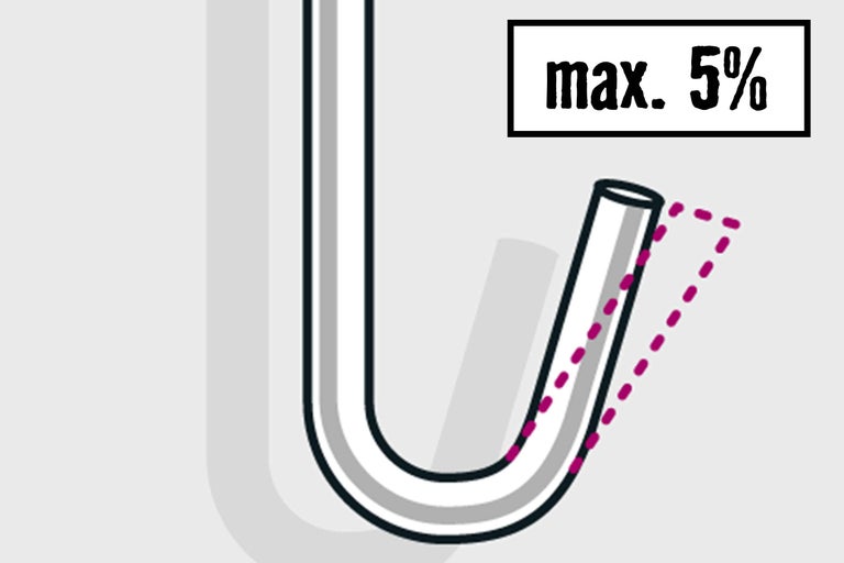 Illustration d'un siphon avec une pente maximale de cinq pour cent.