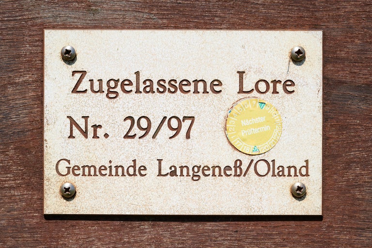 Panneau avec l'inscription Lore autorisée n° 29/97 Commune de Langeneß/Oland