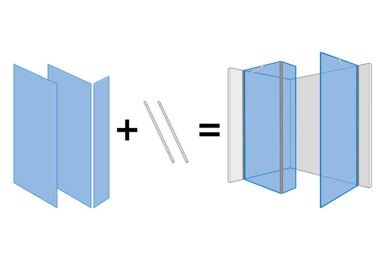 Montage d'une cabine de douche avec éléments de montage