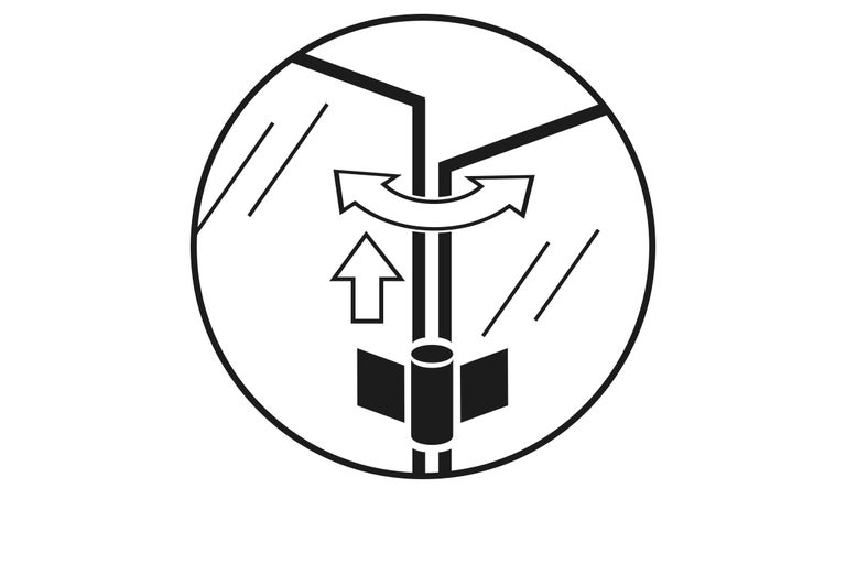 Symbole pour le réglage de la hauteur et la rotativité