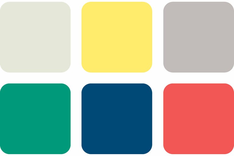 Palette de couleurs avec six champs de couleurs