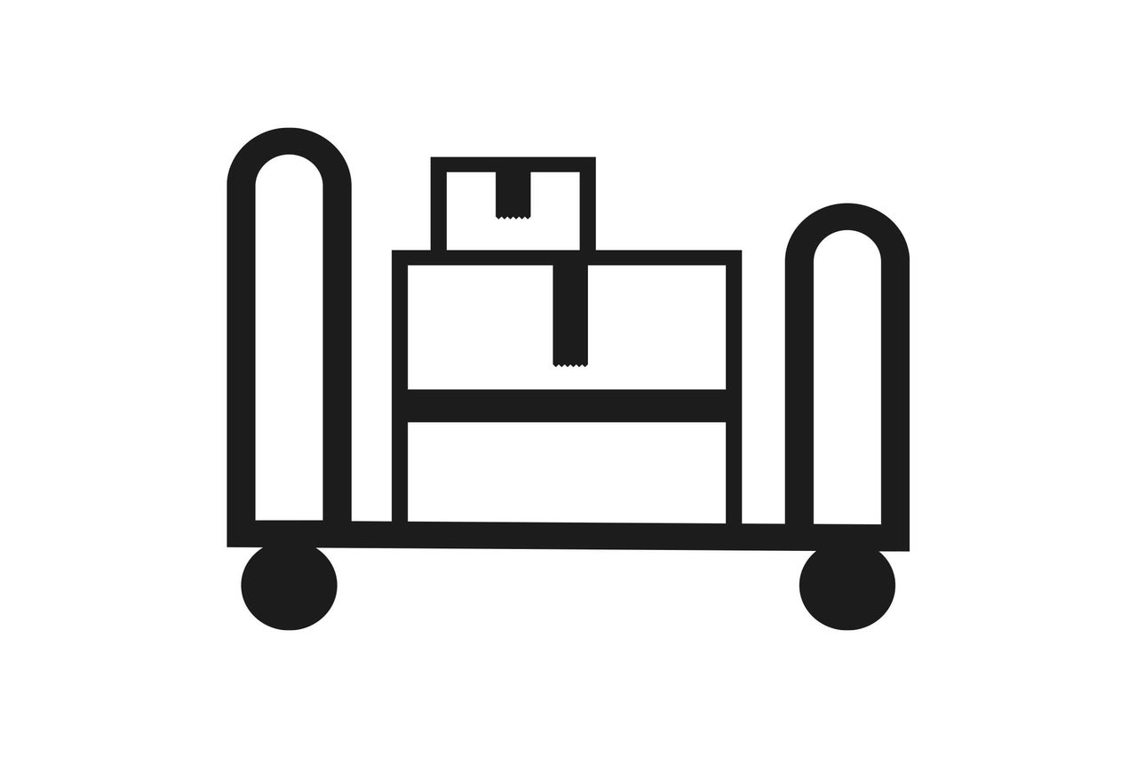 Symbol für Transportwagen mit Paketen