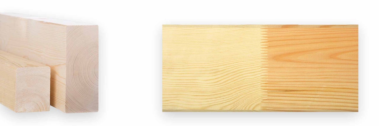 Planche en bois d'épicéa avec assemblage à entures multiples