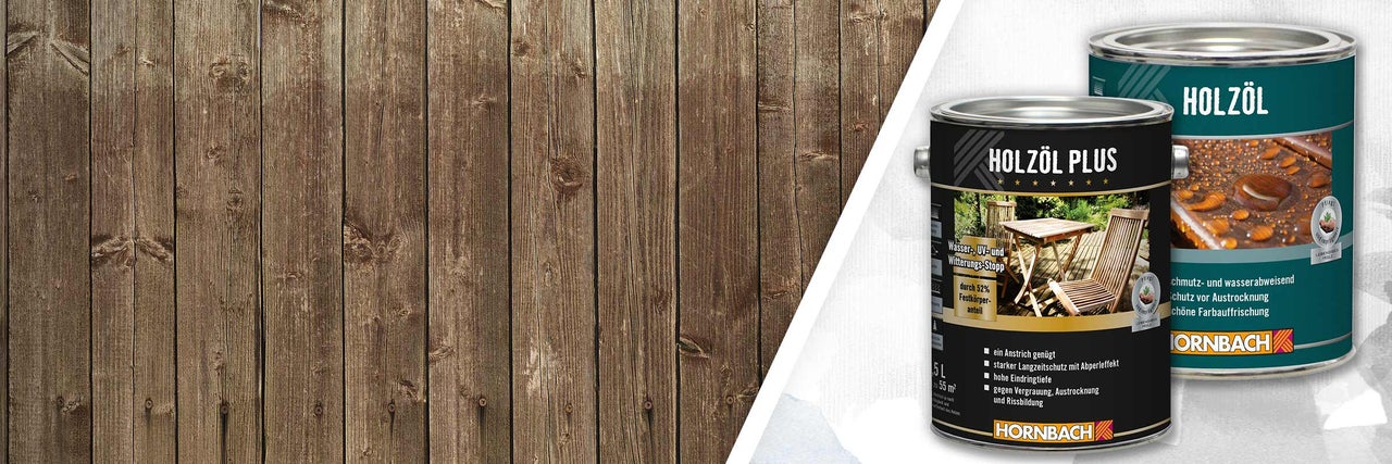 Deux boîtes d'huile pour bois et d'huile pour bois Plus devant un fond en bois.