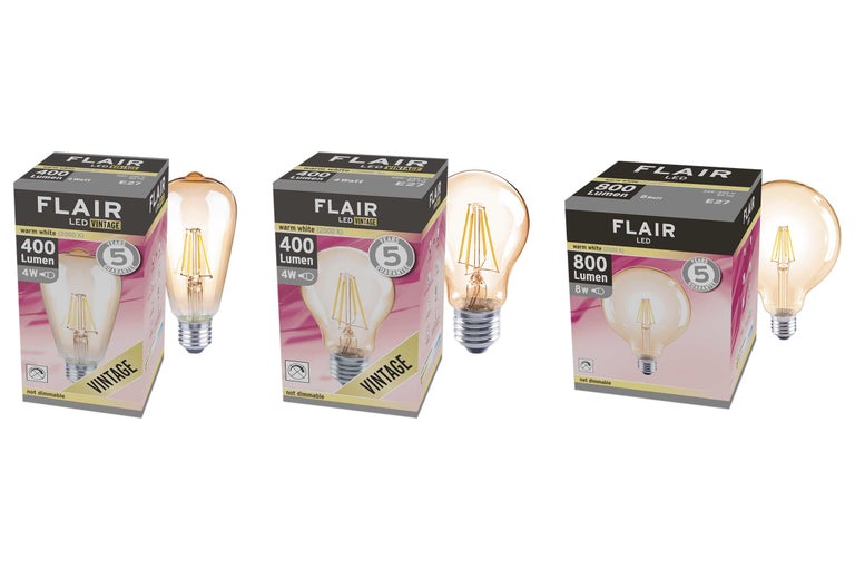 Verschiedene FLAIR LED Leuchtmittel in Verpackung