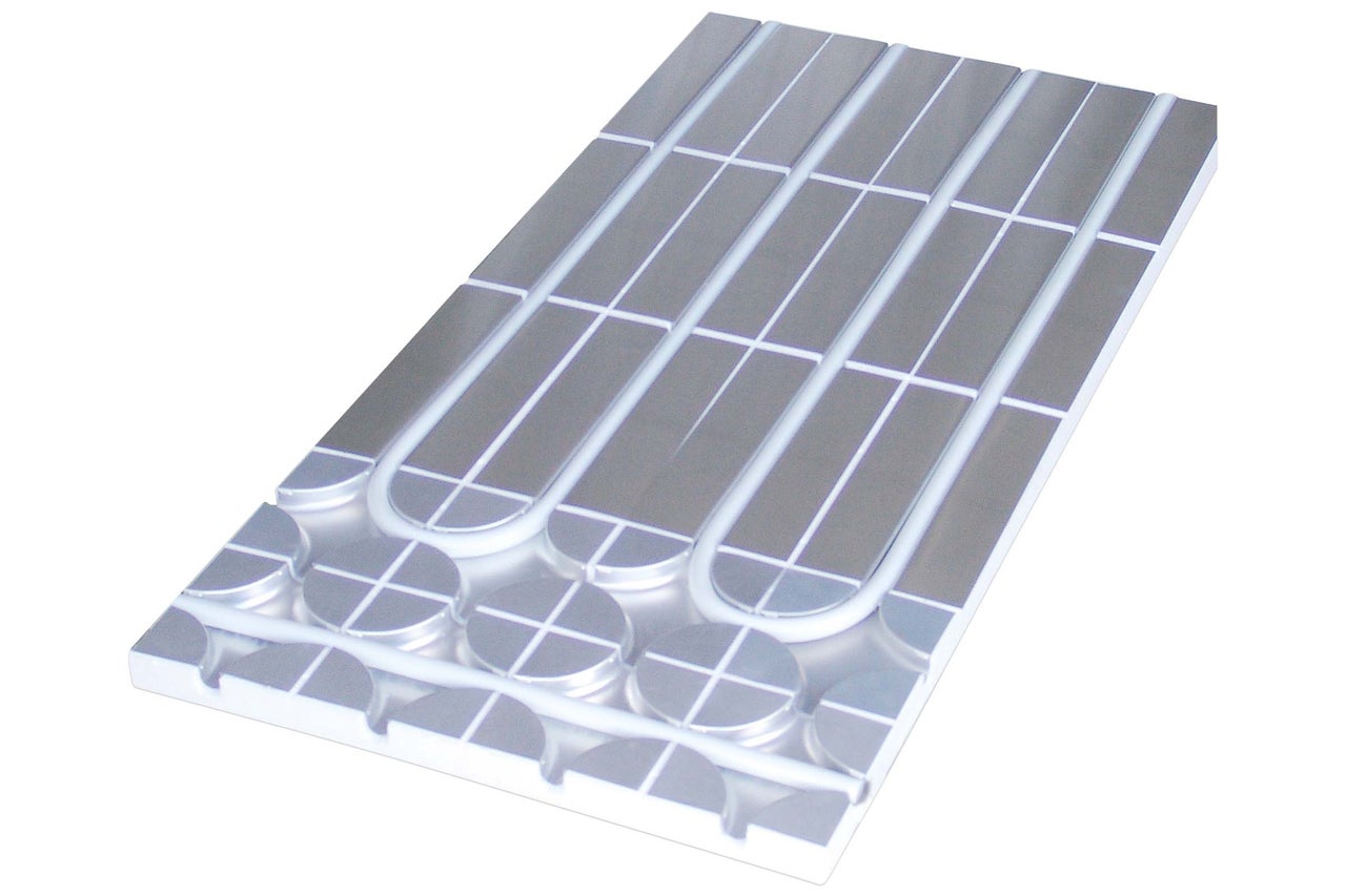 Fussbodenheizungssystem Platte mit Aluminiumschicht