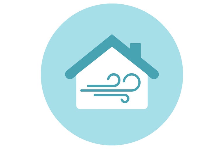 Symbol für Belüftung im Haus