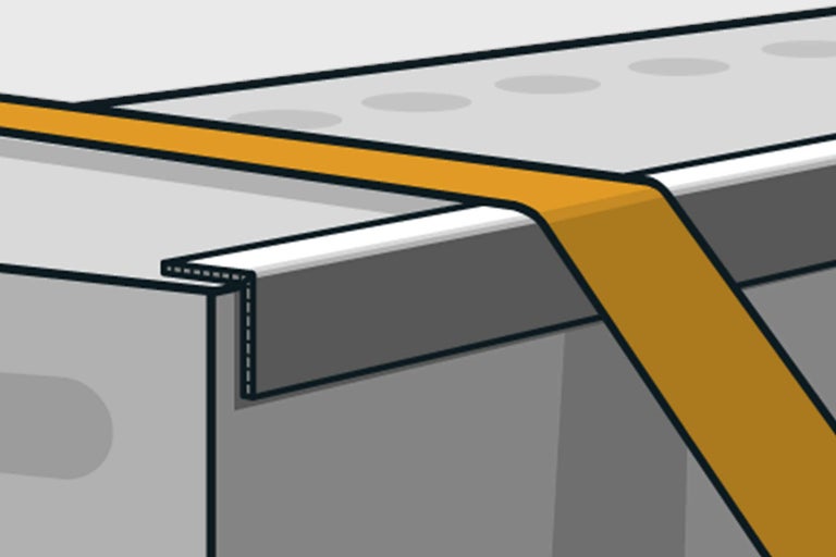 Illustration d'un profilé de protection des arêtes sur une surface