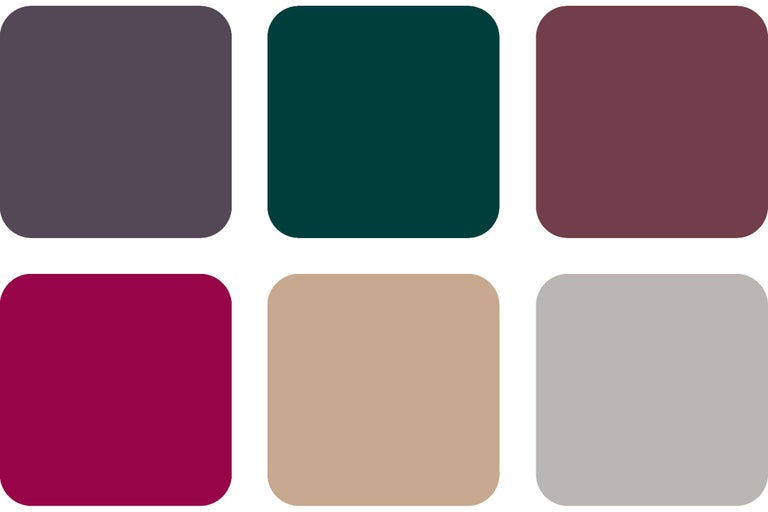 Nuancier avec différentes teintes